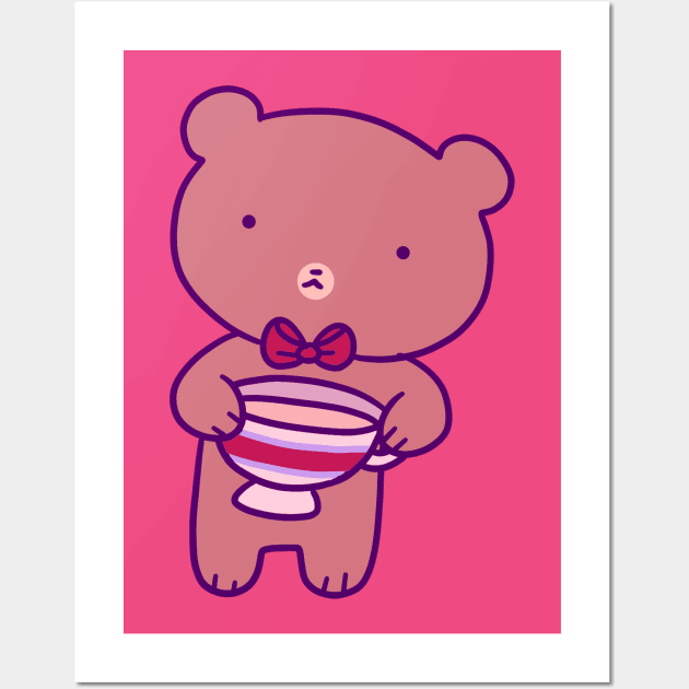 Tea Teddy Bear Wall Art by saradaboru